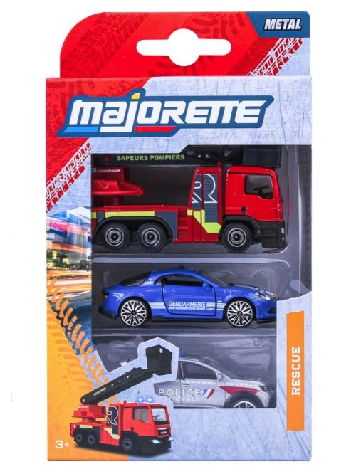Set de 3 voitures Majorette SOS Modèle aléatoire - Majorette