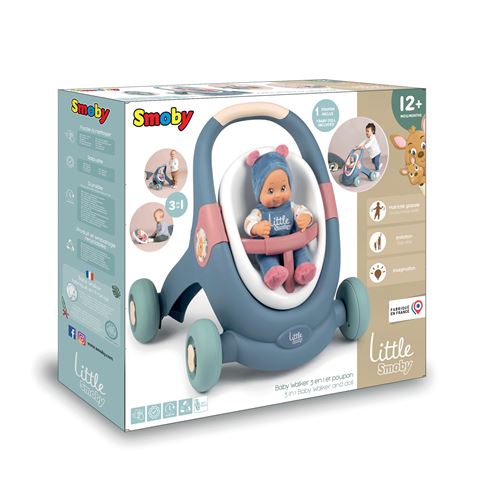 Smoby Ls-Little Ls Baby Walker 3 En 1 + Poupon