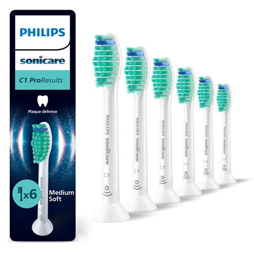 Brossettes Dentaires Philips Sonicare Hx6016/87  Têtes De Brosse à Dents Standard Proresults - Lot De 6 Blanc