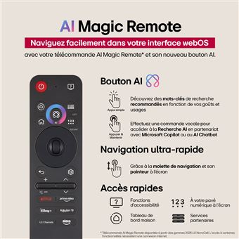 75QNED87 QNED Dalle extra fine 120Hz 4K 190cm IA 2025