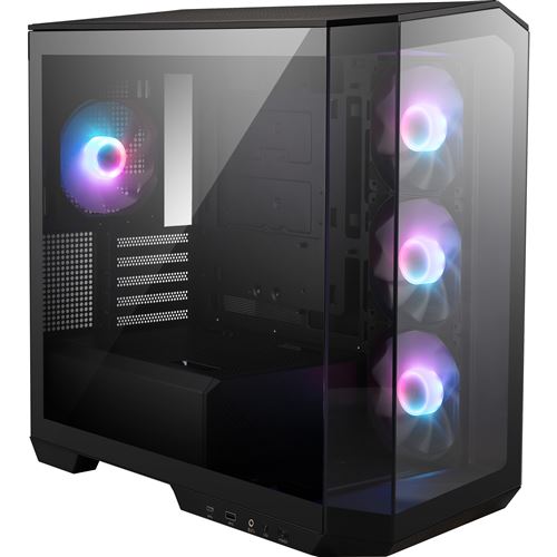 Boîtier PC gaming MSI MAG PANO M100R PZ moyen tour noir ARGB avec panneau latéral verre trempé