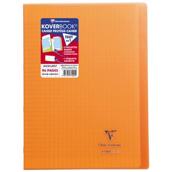 Cahier de 96 pages A4 Seyès Clairefontaine Koverbook Modèle aléatoire