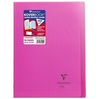 Cahier de 96 pages A4 Seyès Clairefontaine Koverbook Modèle aléatoire