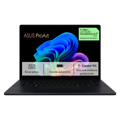ASUS PC portable  ProArt P16 H7606WM-DRFSC064X 16"" Ecran tactile 60Hz Copilot+PC AMD Ryzen&trade; AI 9 HX 32 Go RAM 1 To SSD Noir 