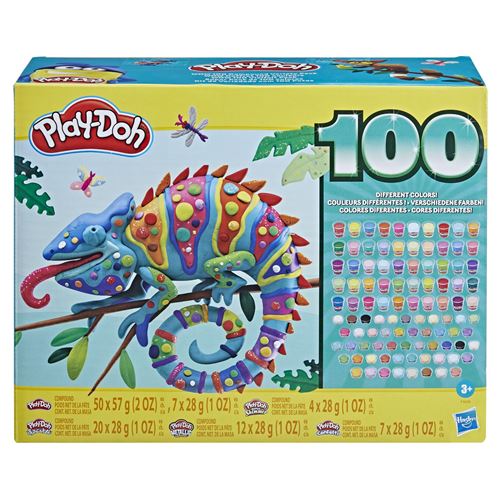 Play-Doh Wow Coffret 100 Couleurs, inclut 100 Pots de p&acirc;te &agrave; Modeler