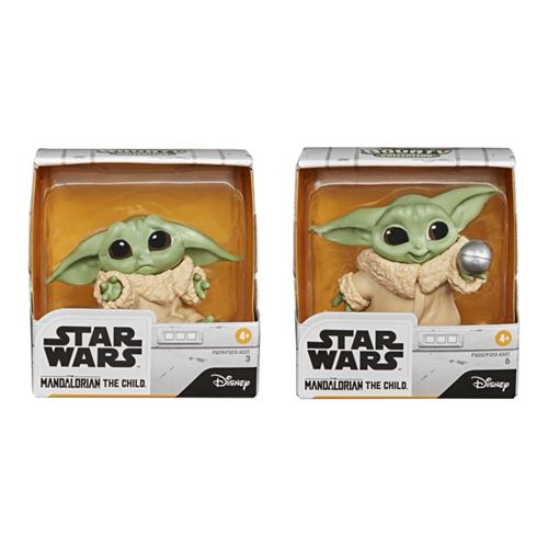 STAR WARS Pack de 2 figurines  The Mandalorian Baby Bounties The Child mangeant b&eacute;b&eacute; Yoda 5,5 cm 