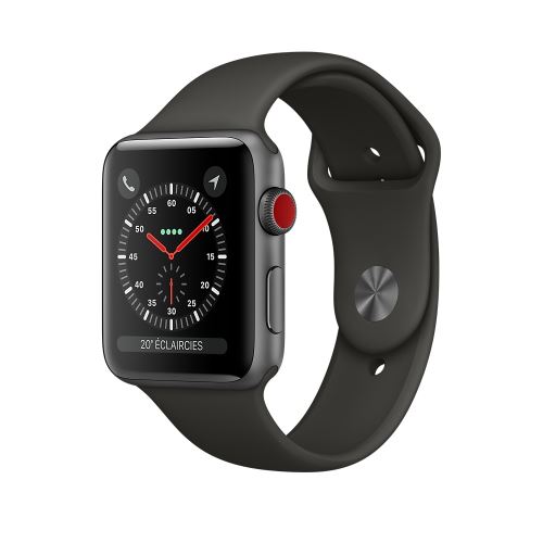 Apple Watch Series 3 Cellular 38 mm Boîtier en Aluminium Gris sidéral avec Bracelet Sport Gris - Montre connectée. Remise permanente de 5% pour les adhérents. Commandez vos produits high-tech au meilleur prix en ligne et retirez-les en magasin.