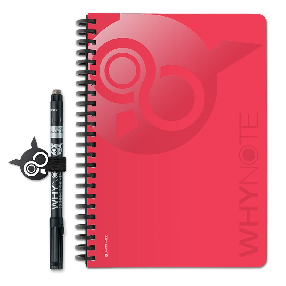 70% sur Carnet A5 Réutilisable à l'infini Whynote Rouge avec un stylo et un  porte stylo - Carnets et journaux intimes - Achat & prix