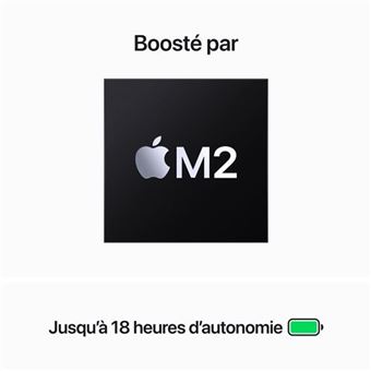 Apple MacBook Air 15.3'' 256 Go SSD 16 Go RAM Puce M2 CPU 10 coeurs GPU 10 coeurs Minuit Nouveau