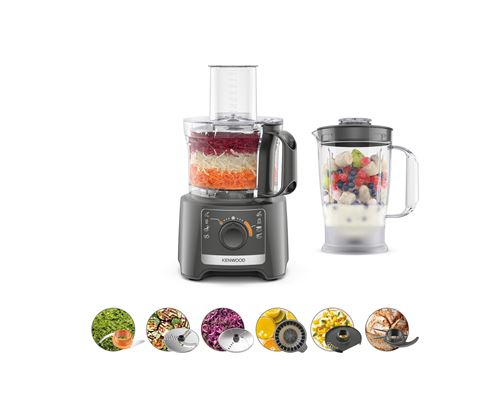KENWOOD FDP22.000GY multifunctionele robot – 1 snelheid pulse – 650 W – kom 1,3 l accessoires