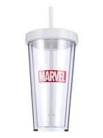 Verre avec paille Miniso Marvel 420 ml Blanc