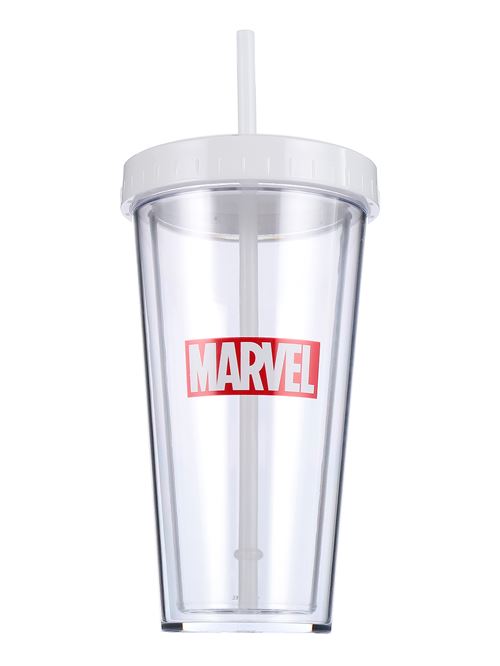 Verre avec paille Miniso Marvel 420 ml Blanc