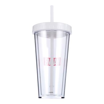 Verre avec paille Miniso Marvel 420 ml Blanc