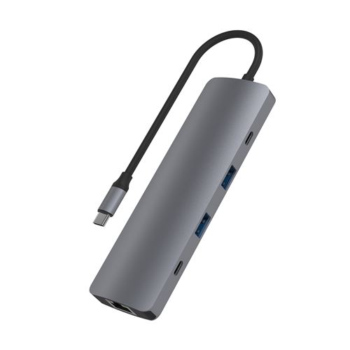 Hub USB-C T nB iClick 9 en 1 Gris sidéral