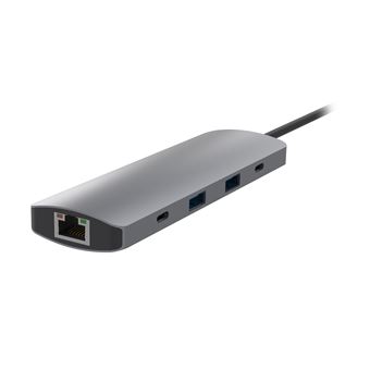 Hub USB-C T'nB iClick 9 en 1 Gris sidéral