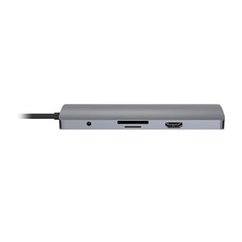 Hub USB-C T'nB iClick 9 en 1 Gris sidéral