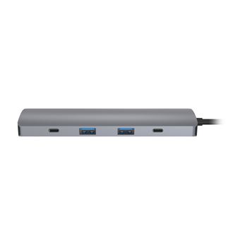 Hub USB-C T'nB iClick 9 en 1 Gris sidéral