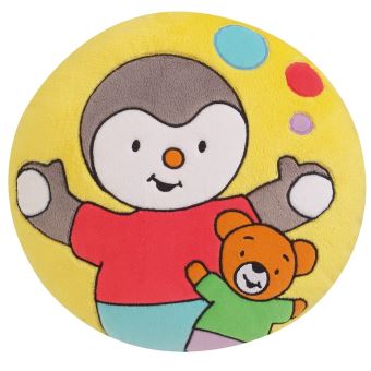 Coussin rond brodé Fun House T'choupi