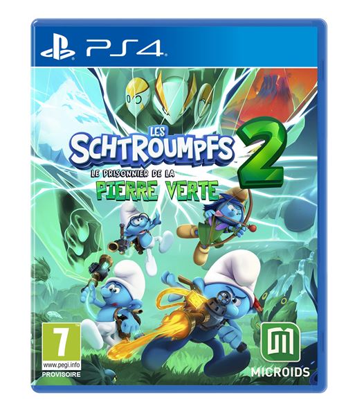 Pochette avant du jeu Les Schtroumpfs 2: Le prisonnier de la Pierre Verte PS4
