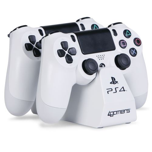 Double Chargeur USB 4gamers Blanc pour manette PS4