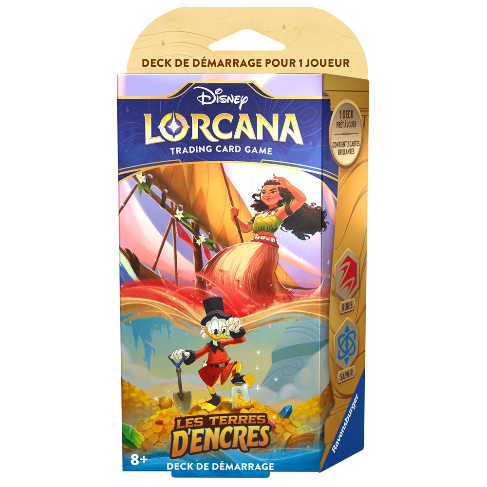 Carte à collectionner Lorcana Ravensburger Disney Deck de démarrage Rubis Saphir