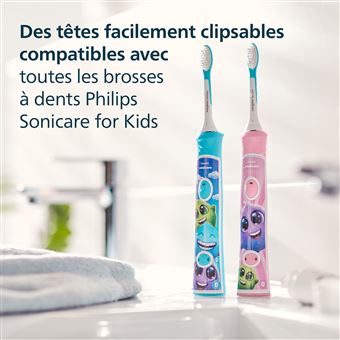 Philips Sonicare for Kids - tetes de brosse a dents de rechange d''origine pour enfants a partir de 7 ans, lot de 2, HX6042/90