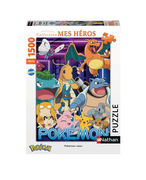 Puzzle 1500 pièces Nathan Pokémon néon