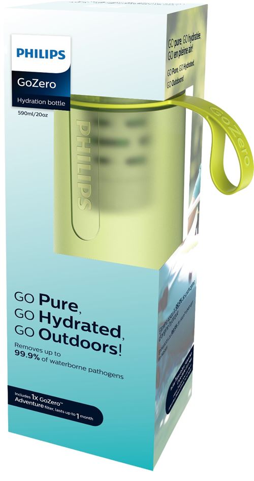 Gourde d'hydratation filtrante Philips GoZero AWP2722LIR/10 590 ml Vert