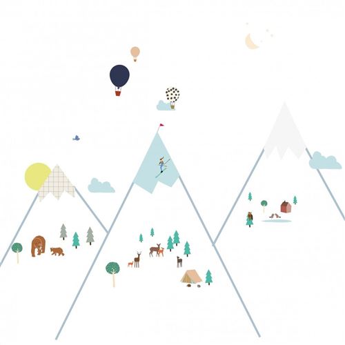 Sticker mural Mimi'lou Sticker géant Grandes montagnes