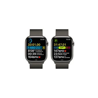 Apple Watch Series 8 GPS + Cellular, boîtier Acier inoxydable graphite 45mm avec Boucle milanaise graphite