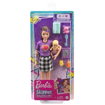 Barbie-coffret skipper baby-sitter poussette avec poupee