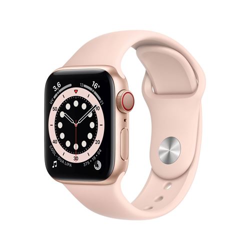 Apple Watch Series 6 GPS + Cellular, 40mm boitier aluminium or avec bracelet sport rose