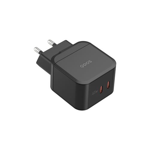 Chargeur QDOS PowerCube Double USB Type C 45W Noir