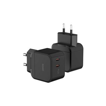 Chargeur QDOS PowerCube Double USB Type C 45W Noir