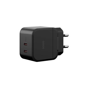 Chargeur QDOS PowerCube Double USB Type C 45W Noir