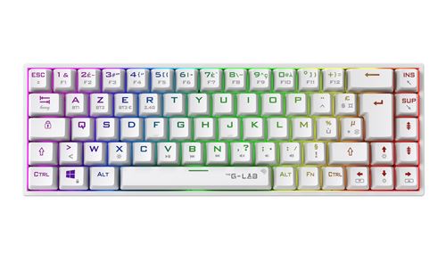 Clavier gaming Azerty sans fil mécanique The G-Lab Keyz Titanium WL Blanc