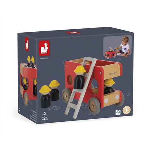 Jouet en bois Janod Bolid Camion de pompiers