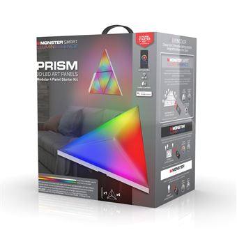 Pack de démarrage 4 panneaux modulaires LED 3D Monster Illuminescence Multicolore