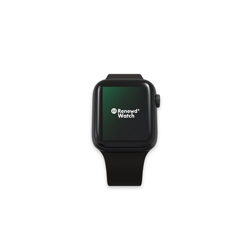 Apple Watch Series 8, 45 Mm Boîtier Acier Bleu Noir Avec Bracelet Bleu Noir Reconditionné Par Renewd