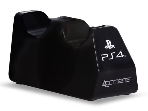 Zwarte dubbele 4-gamers USB-oplader voor PS4-controller
