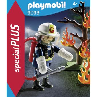 PLAYMOBIL 9093 Special Plus - Pompier Avec Arbre En Feu - La Poste