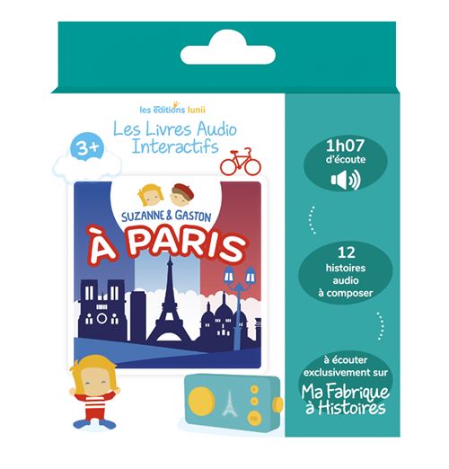 Coffret livre audio Lunii Suzanne et Gaston à Paris pour conteuse Lunii Ma Fabrique à Histoires