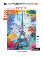 Puzzle 1500 pièces Nathan Tour Eiffel Multicolore
