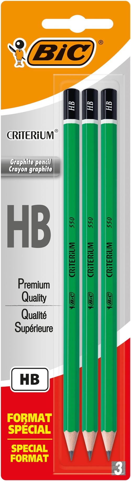 Crayon Graphite Criterium 550 Hb X 3 Bic - Le Lot De 3 Crayons