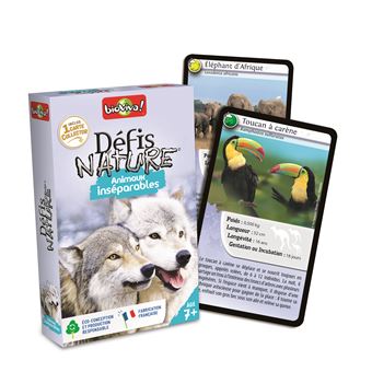 Jeu de cartes Bioviva Défis Nature Animaux Inséparables