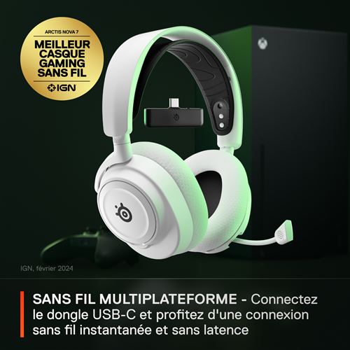 Casque-Micro Gaming SteelSeries Arctis Nova 7X Bluetooth Blanc