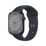 Apple Watch Series 8 GPS + Cellular, boîtier Aluminium Minuit 45mm avec Bracelet Sport Minuit