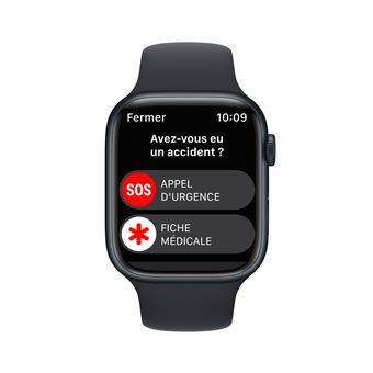 Apple Watch Series 8 GPS + Cellular, boîtier Aluminium Minuit 45mm avec Bracelet Sport Minuit