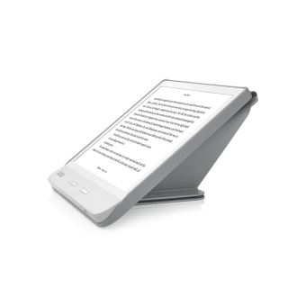 Housse Protection Magnétique Kwmobile Pour Kobo Libra H2O – Motif Magnolia Taupe Blanc Bleu Gris