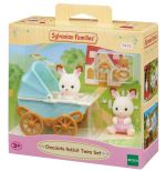 Les jumeaux lapins et poussette double Sylvanian Families